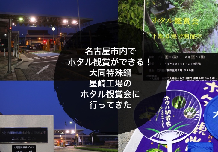 名古屋市内でホタル観賞ができる 大同特殊鋼星崎工場のホタル観賞会に行ってきた ノマサラ